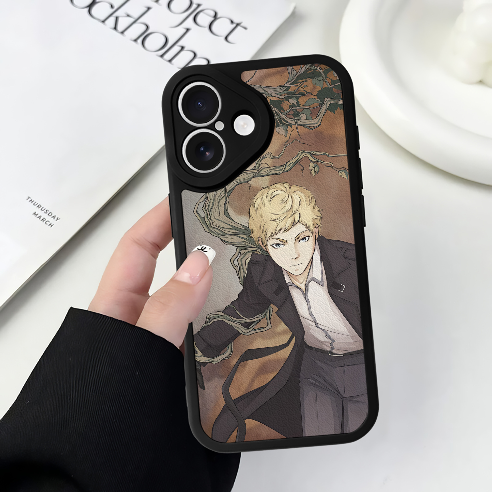 （画像用） 文豪ストレイドッグス Bungo Stray Dogs 【iPhone 16シリーズ対応】シリコンスマホケース（レザー調） 材質：シリコン